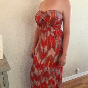 Guess orange maxi dress